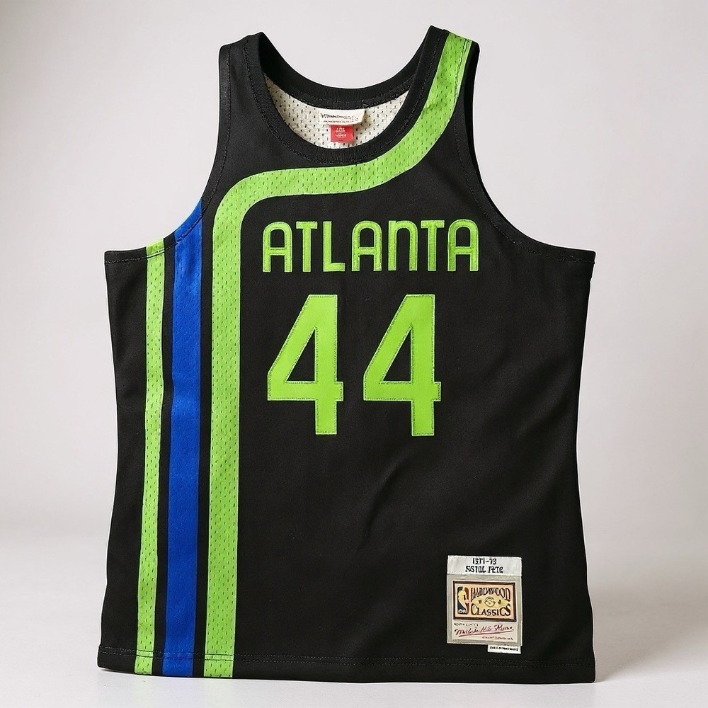 Authentic Pistol Pete Maravich Mitchell & Ness 1971 72 Atlanta Hawks Jersey SZ M